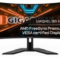 Монитор Gigabyte 34" G34WQC A черный VA LED 1ms 21:9 HDMI M/M матовая HAS 350cd 178гр/178гр 3440x1440 144Hz FreeSync Premium DP 2K 8.4кг
