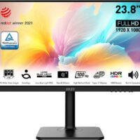 Монитор MSI 23.8" Modern MD2412P черный IPS LED 1ms 16:9 HDMI M/M матовая HAS Piv 300cd 178гр/178гр 1920x1080 100Hz FreeSync FHD USB 4.65кг