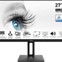 Монитор MSI 27" Pro MP271AP черный IPS LED 1ms 16:9 HDMI M/M матовая HAS Piv 300cd 178гр/178гр 1920x1080 100Hz VGA DP FHD 3.9кг