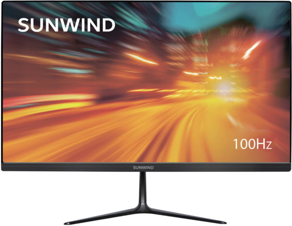Монитор SunWind 21.5" SM-22FV222 черный VA 5ms 16:9 HDMI матовая 250cd 178гр/178гр 1920x1080 100Hz FreeSync VGA FHD 2.29кг