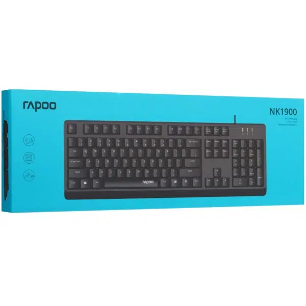 RAPOO Клавиатура проводная NK1900, цвет - черный — изображение 7