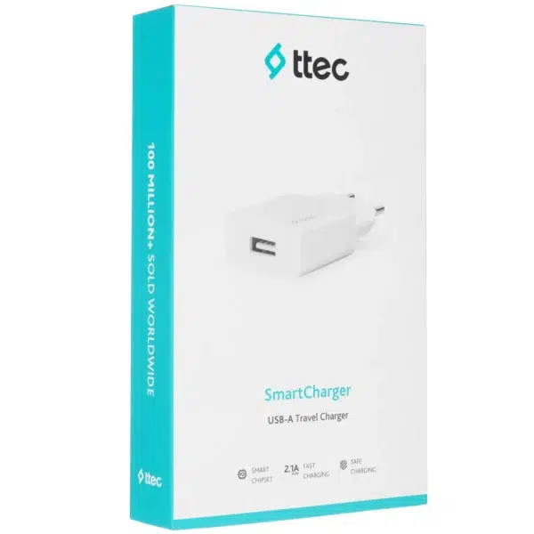 Сетевое зарядное устройство TTEC SmartCharger Travel Charger 2.1A . Цвет: белый — изображение 6
