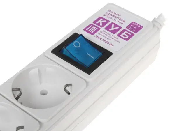 Сетевой фильтр Powercube SPG(5+1)-16B-3M-WHITE 3м (6 розеток) белый (коробка) — изображение 4