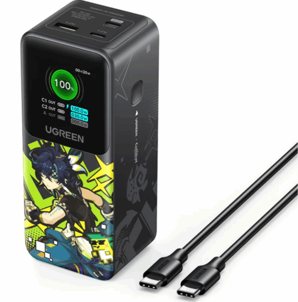 Портативный аккумулятор Ugreen Nexode Genshin Impact 20000mAh Fast Charging Power Bank 130W - Black