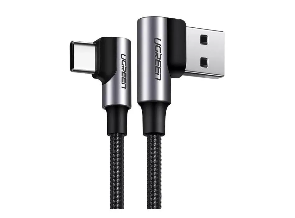 UGREEN US176 (20857) Right Angle USB-A to USB-C Cable 2m - Space Gray — изображение 3