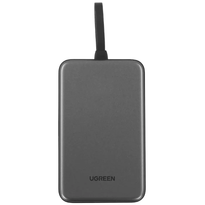 Внешний аккумулятор UGREEN PB505 (45762) 20000mAh Quick Charging Power Bank 20W Build-in USB-C Cable - Gray — изображение 2