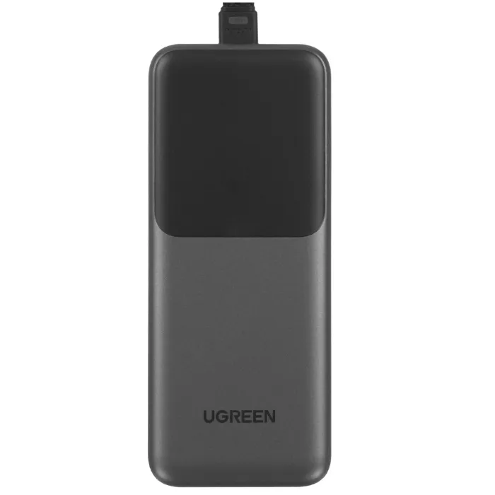 Внешний аккумулятор UGREEN PB723 (55365B) 130W Power Bank with Built-in Cable - Space Grey — изображение 2