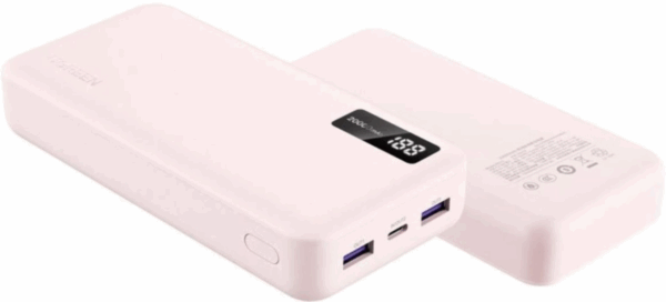 Внешний аккумулятор UGREEN PB312 (65589B) 20000mAh Two-Way Fast Charging 2*USB-A&1*USB-C 20W Power Bank - Pink