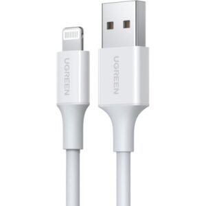 UGREEN US155 (20728) USB-A Male to Lightning Male Cable Nickel Plating ABS Shell 1m. - White