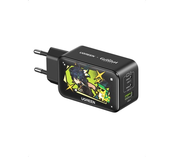 UGREEN Nexode зарядное устройство версия Genshin Impact USB-A+2*USB-C GaN Tech Fast Charger EU 65W- Black