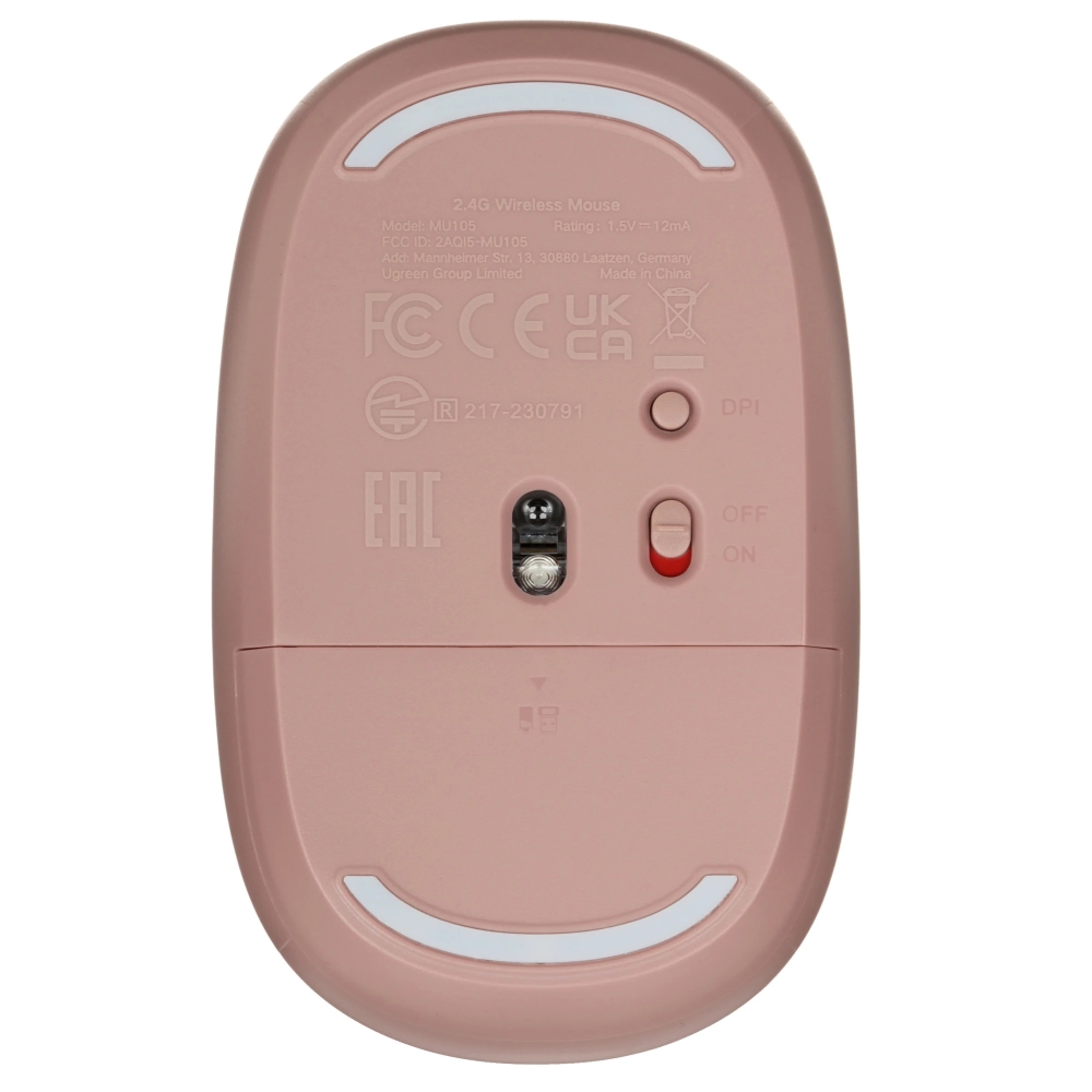 Беспроводная компьютерная мышь UGREEN MU105 (90686), вишнево-розовый — изображение 6