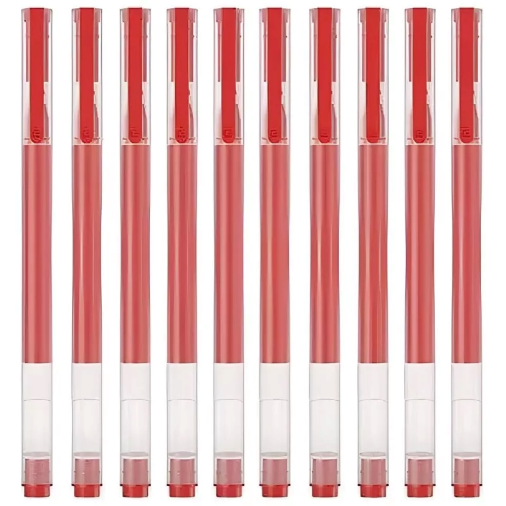 Набор гелевых ручек Xiaomi High-capacity Gel Pen (10шт) красный (MJZXB02WCHW) — изображение 4