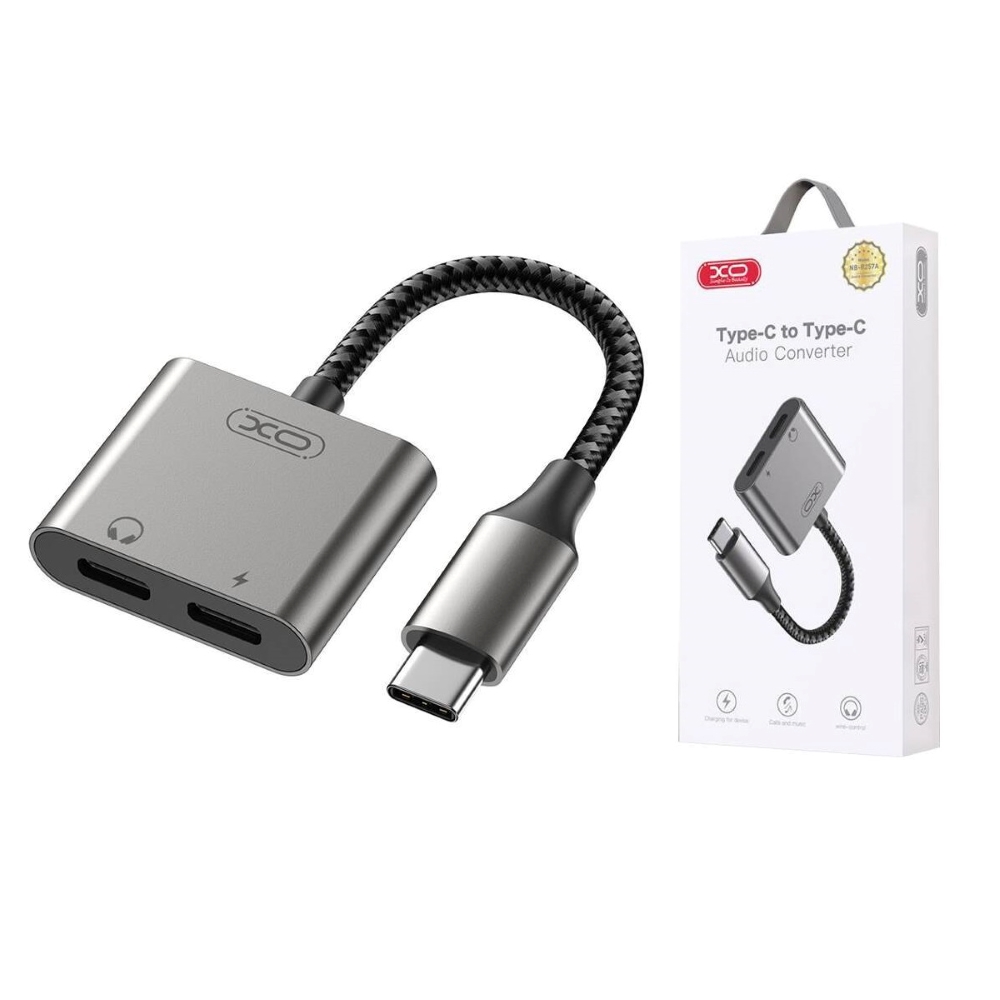 Адаптер Type-C на 2Type-C XO NB-R257A 27W (workable for mostly samsung) Tranish