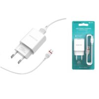 Сетевое зарядное устройство USB + кабель MicroUSB BOROFONE BA20A Sharp 2100mAh (белый)