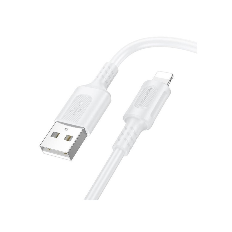 USB Кабель BOROFONE BX111 Feliz Lightning 8-pin, 2.4А, 1м, PVC (белый) — изображение 2