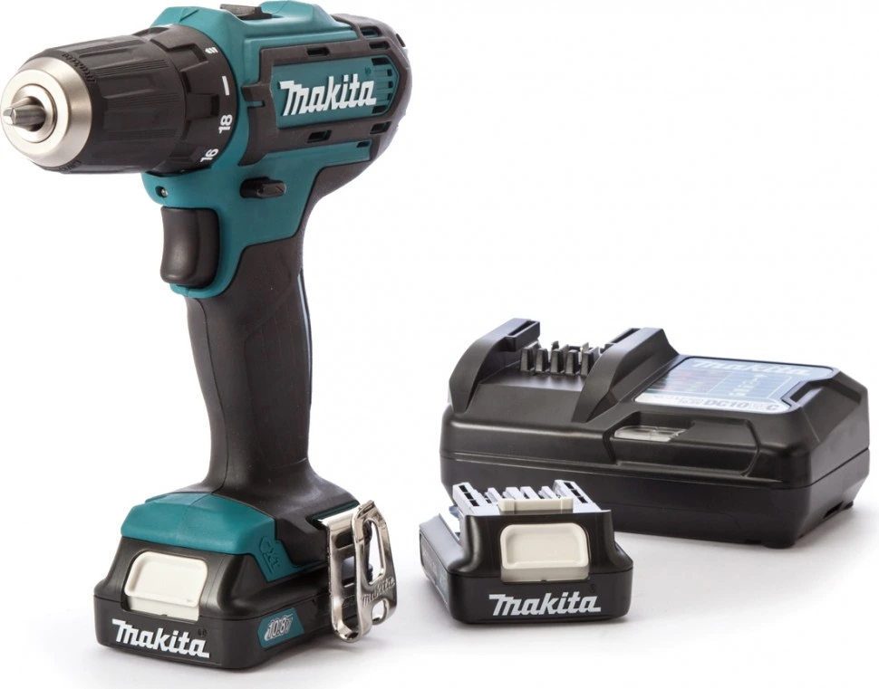 Дрель Makita DF333DWYE ак,12В,2х1.5АчLi-ion(слайдер),БЗП-10мм,0-4501700обм,3014Нм,1.1кг,179x66x212,чем,подсв — изображение 8