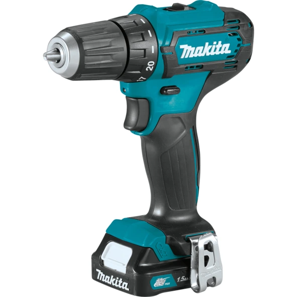 Дрель Makita DF333DWYE ак,12В,2х1.5АчLi-ion(слайдер),БЗП-10мм,0-4501700обм,3014Нм,1.1кг,179x66x212,чем,подсв — изображение 2