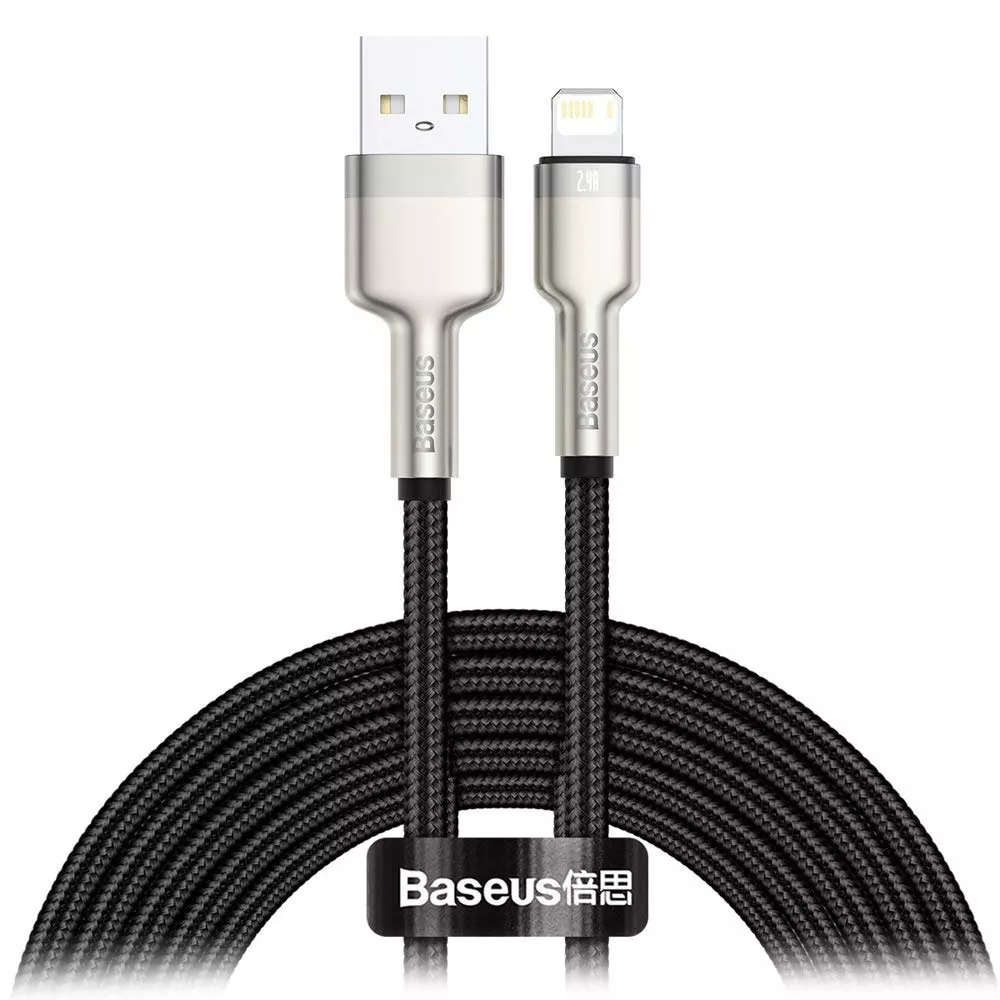 Кабель Baseus Cafule USB to IP 2.4A Black (CALJK-01)