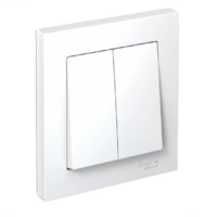 Выключатель двухклавишный Systeme Electric ATLASDESIGN ATN000152 схема 5 10АХ в сборе белый