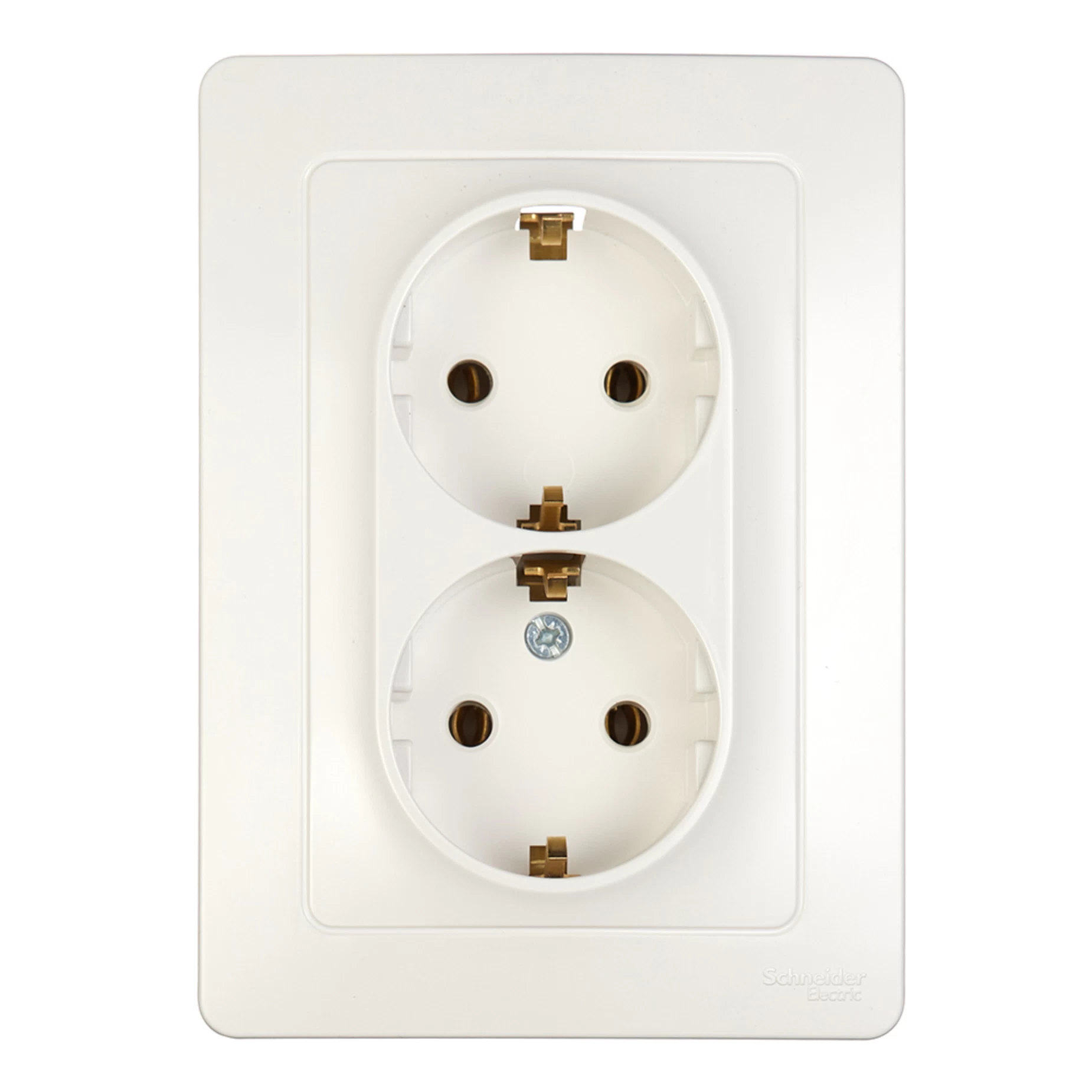 Systeme Electric BLANCA BLNRS001021 скрытой установки розетка двойная с заземлением без шторок, 16А, 250В, белый