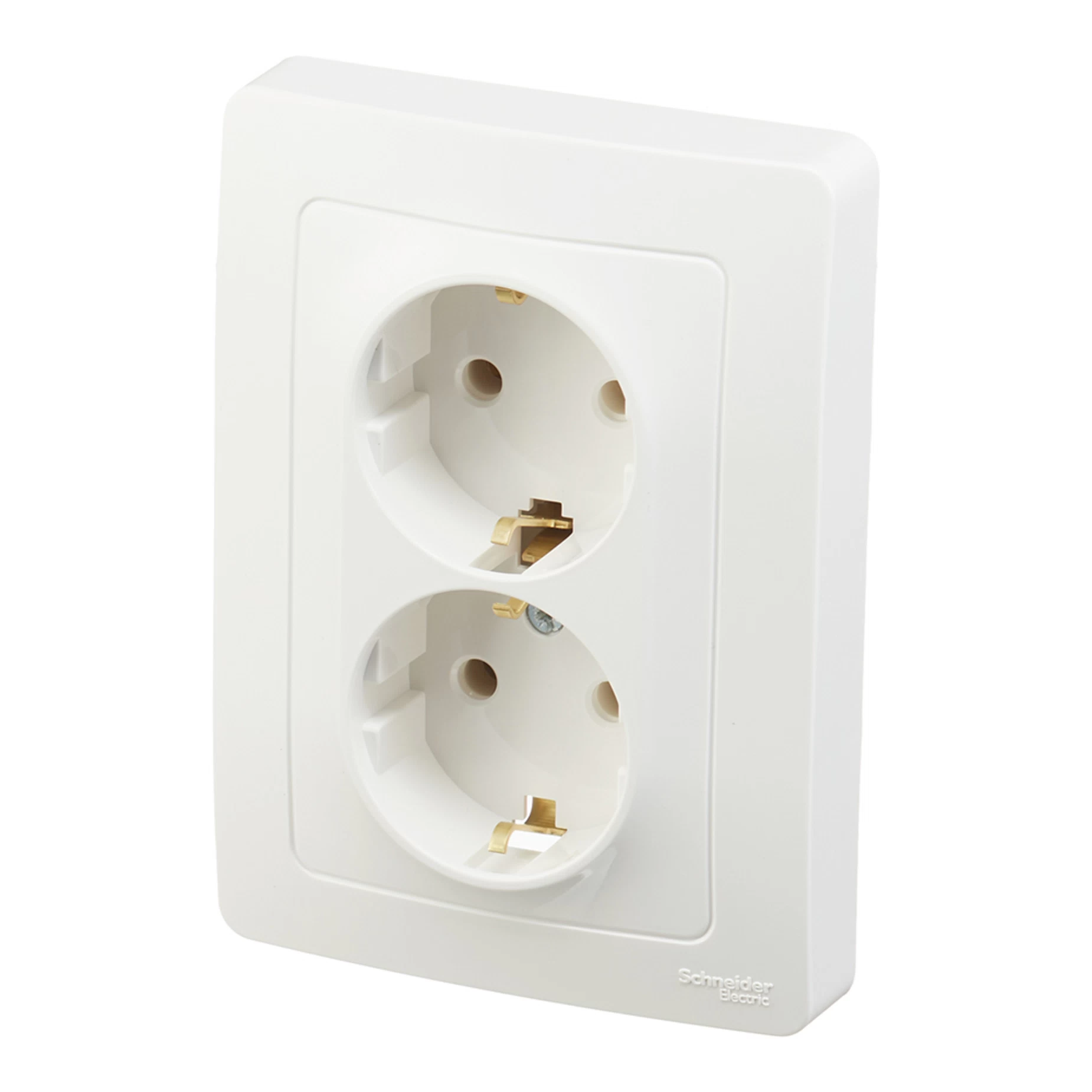 Systeme Electric BLANCA BLNRS001021 скрытой установки розетка двойная с заземлением без шторок, 16А, 250В, белый — изображение 2