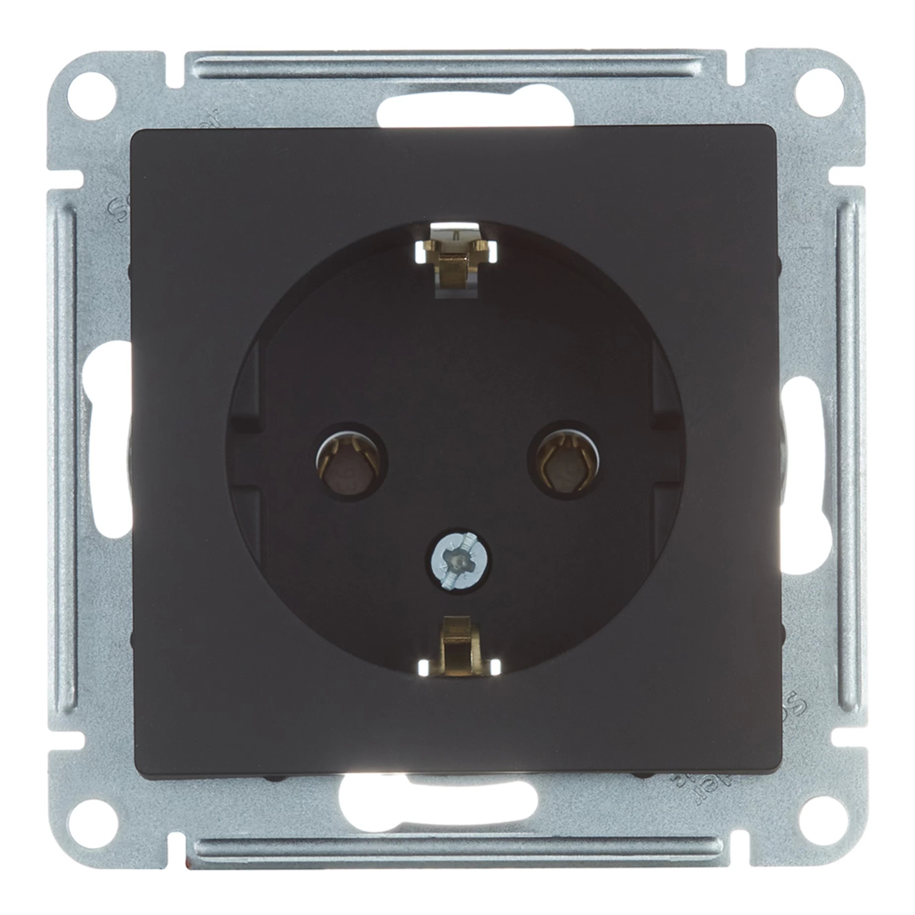 Розетка Systeme Electric ATLASDESIGN ATN001043 с заземлением 16А механизм карбон