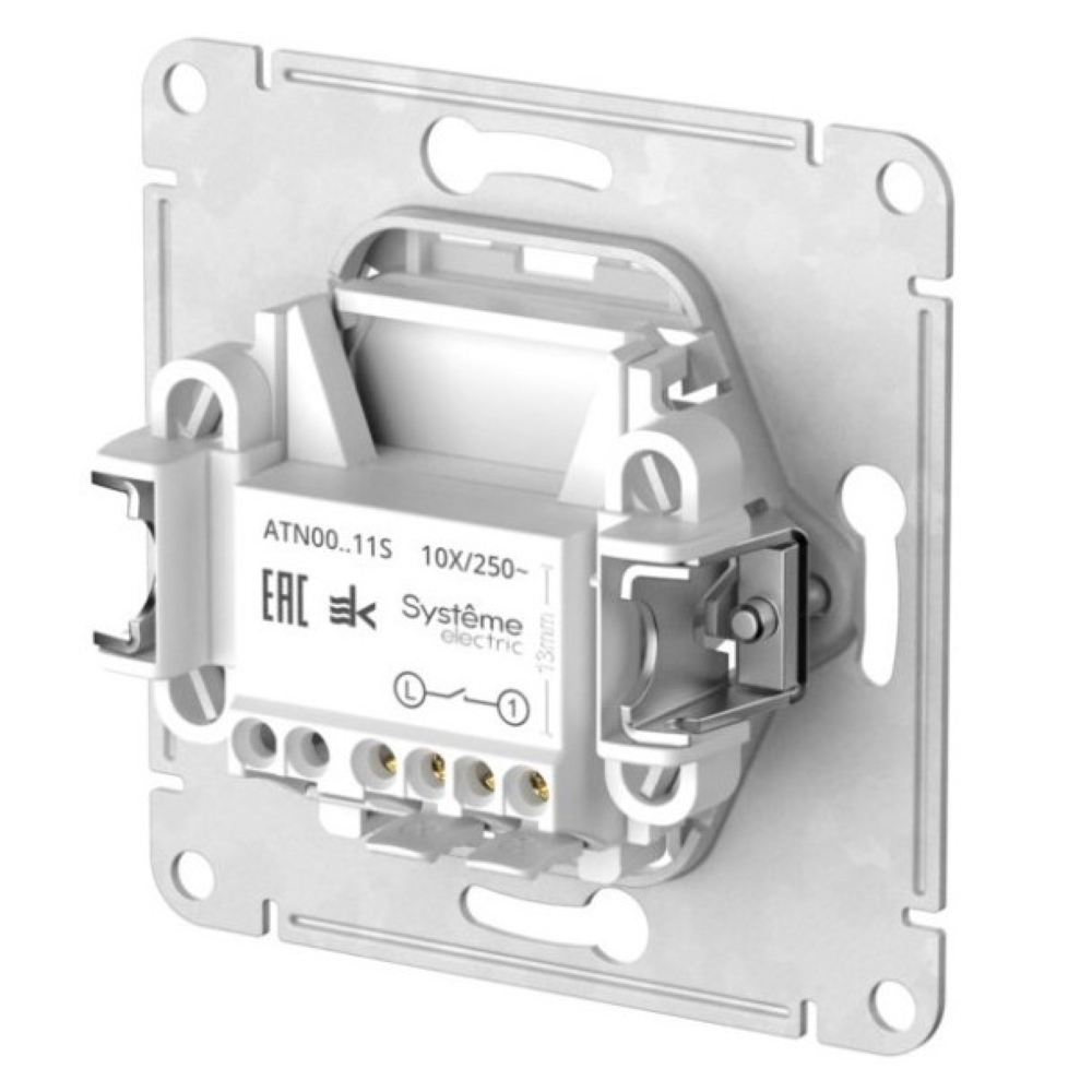1-клавишный ВЫКЛЮЧАТЕЛЬ Systeme Electric ATLAS DESIGN, сх.1, 10АХ, быстрозажимные клеммы, АЛЮМИНИЙ — изображение 3