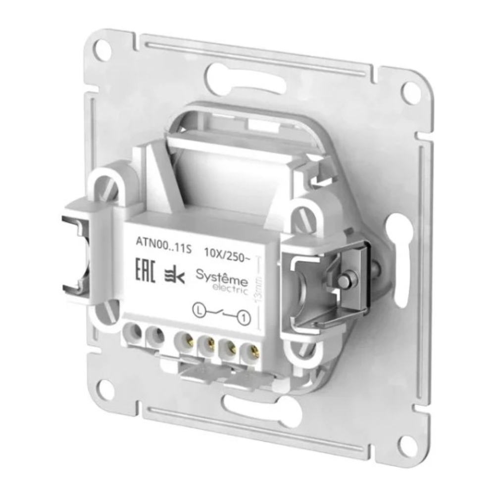 1-клавишный ВЫКЛЮЧАТЕЛЬ Systeme Electric ATLASDESIGN, сх.1, 10АХ, быстрозажимные клеммы, КАРБОН — изображение 3