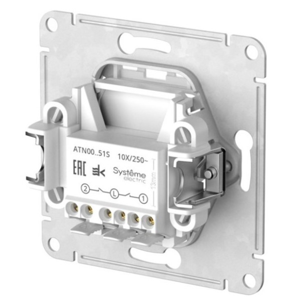 2-клавишный ВЫКЛЮЧАТЕЛЬ Systeme Electric ATLASDESIGN, сх.5, 10АХ, быстрозажимные клеммы, КАРБОН — изображение 3