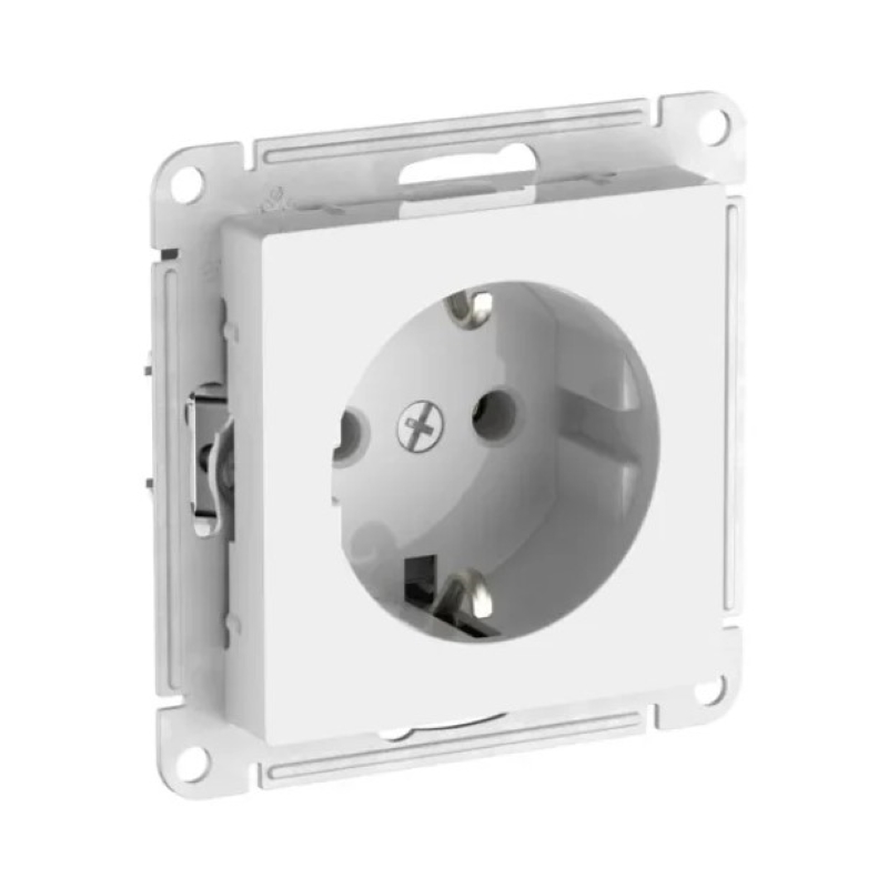 Розетка с заземлением Systeme Electric ATLASDESIGN 16А механизм белый комплект 10шт