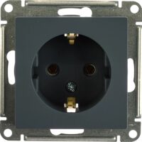 Розетка с заземлением Systeme Electric ATLASDESIGN 16А механизм, грифель