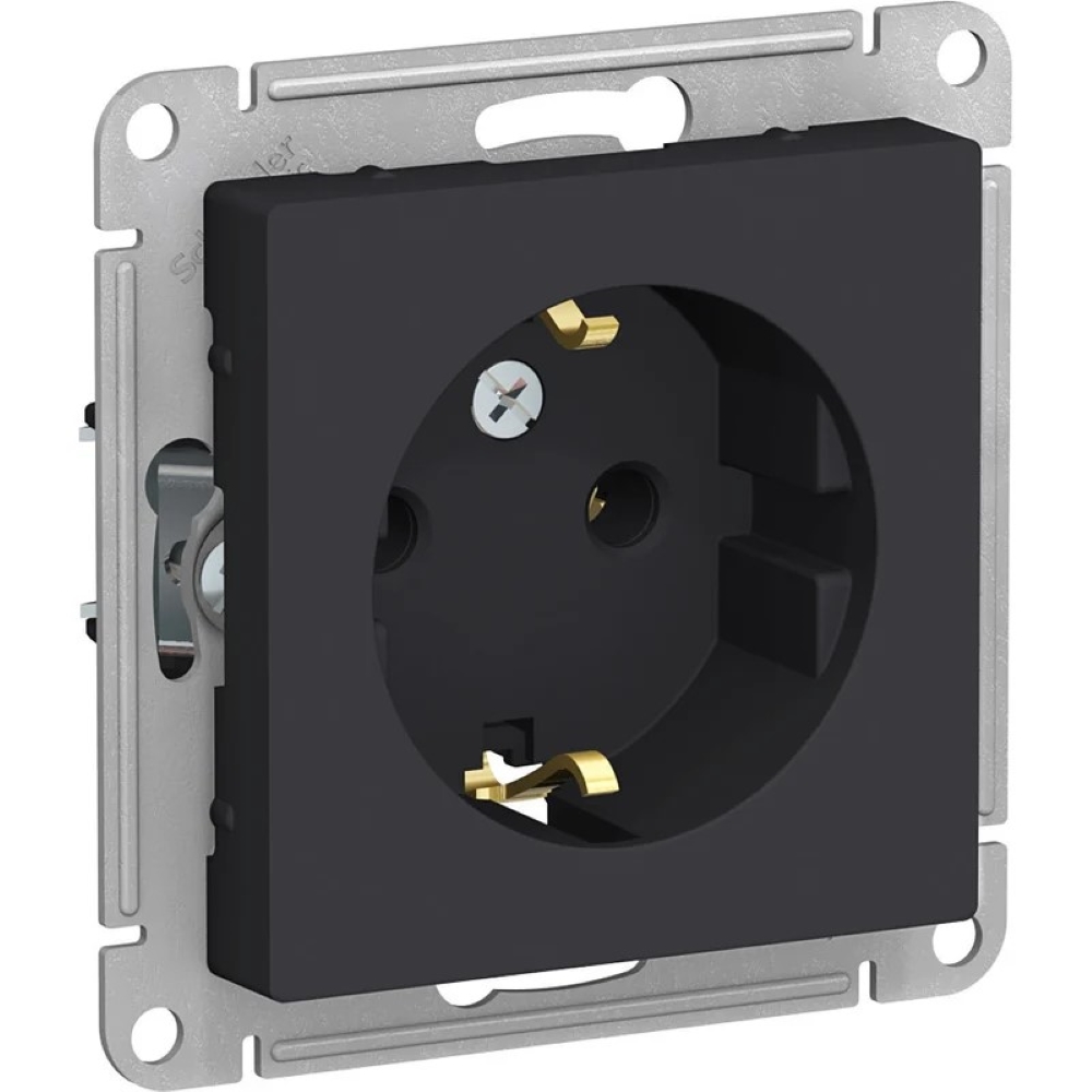 Розетка с заземлением Systeme Electric ATLASDESIGN 16А механизм карбон комплект 5шт