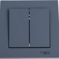 Выключатель двухклавишный Systeme Electric ATLASDESIGN схема 5 10АХ в сборе, грифель