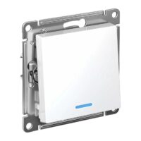 1-клавишный ВЫКЛЮЧАТЕЛЬ Systeme Electric ATLASDESIGN с подсветкой, сх.1а, 10АХ, быстрозажимные клеммы, БЕЛЫЙ