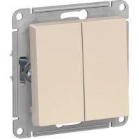 2-клавишный выключатель Systeme Electric ATLASDESIGN, сх.5, 10АХ, быстрозажимные клеммы, БЕЖЕВЫЙ