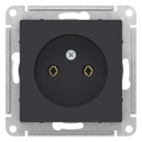 Розетка Systeme Electric ATLASDESIGN без заземления 16А механизм карбон