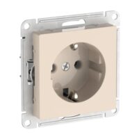 Розетка Systeme Electric ATLASDESIGN с заземлением, 16А, быстрозажимные клеммы, БЕЖЕВЫЙ