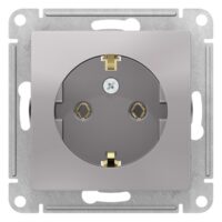 Розетка Systeme Electric ATLASDESIGN с заземлением 16А механизм алюминий