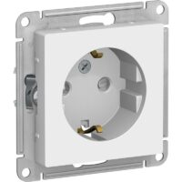 Розетка Systeme Electric ATLASDESIGN с заземлением со шторками 16А механизм белый