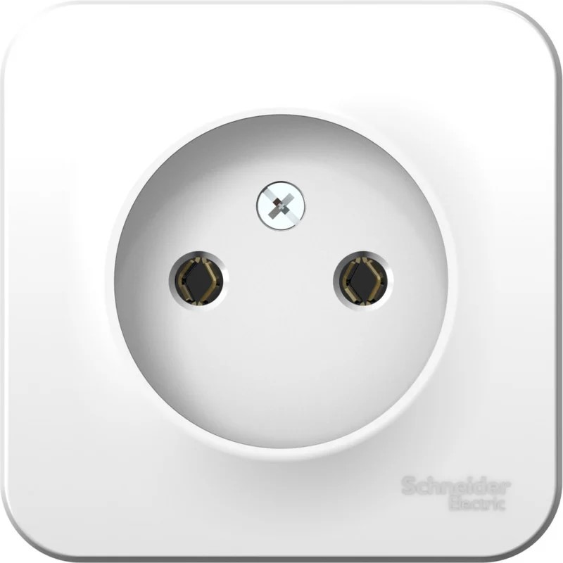 Розетка Systeme Electric BLANCA наружная без заземления без шторок с изолирующей пластиной, 16А, 250В, белый