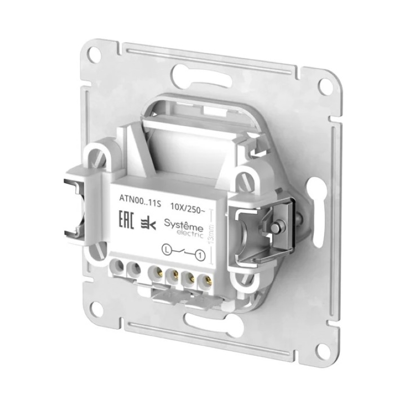 Выключатель 1-клавишный Systeme Electric ATLASDESIGN, сх.1, 10АХ, быстрозажимные клеммы, БЕЖЕВЫЙ — изображение 3