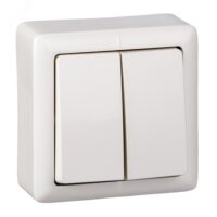 Выключатель двухклавишный наружный Systeme Electric ХИТ VA56-232-B 250В 6А белый