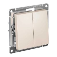 Выключатель двухклавишный Systeme Electric ATLASDESIGN схема 5 10АХ механизм бежевый