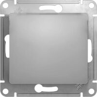 Выключатель одноклавишный Systeme Electric GLOSSA, в рамку, схема 1, алюминий